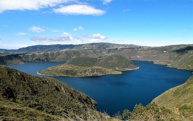 view on the cuicocha lagoon